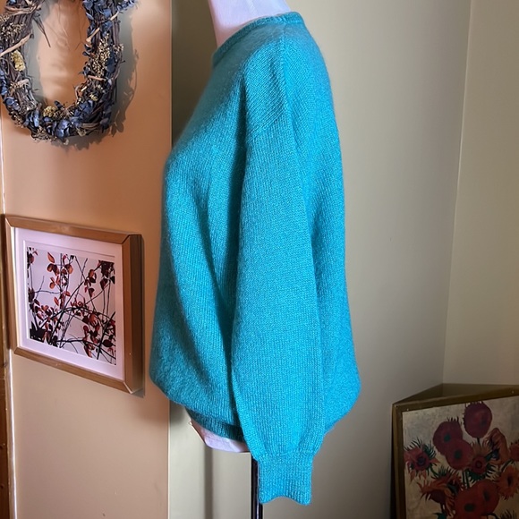 MAX MARA Size Small Oversized Crewneck Turquoise Luxe Mohair Lana Wool $578 NEW - Picture 8 of 16